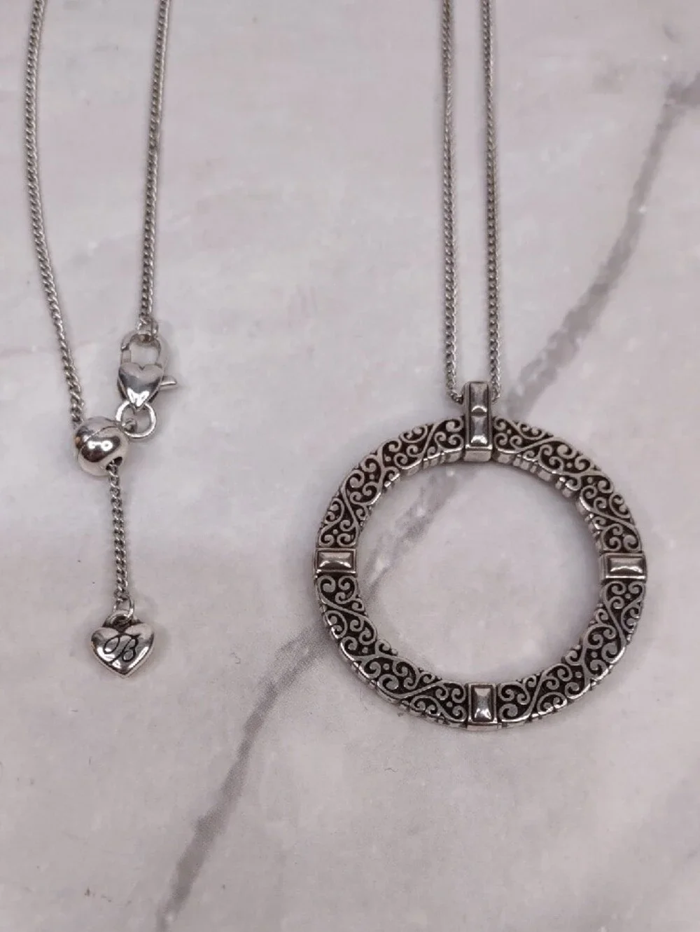 Brighton Silver-Tone Double Layer Filigree Circle Necklace
